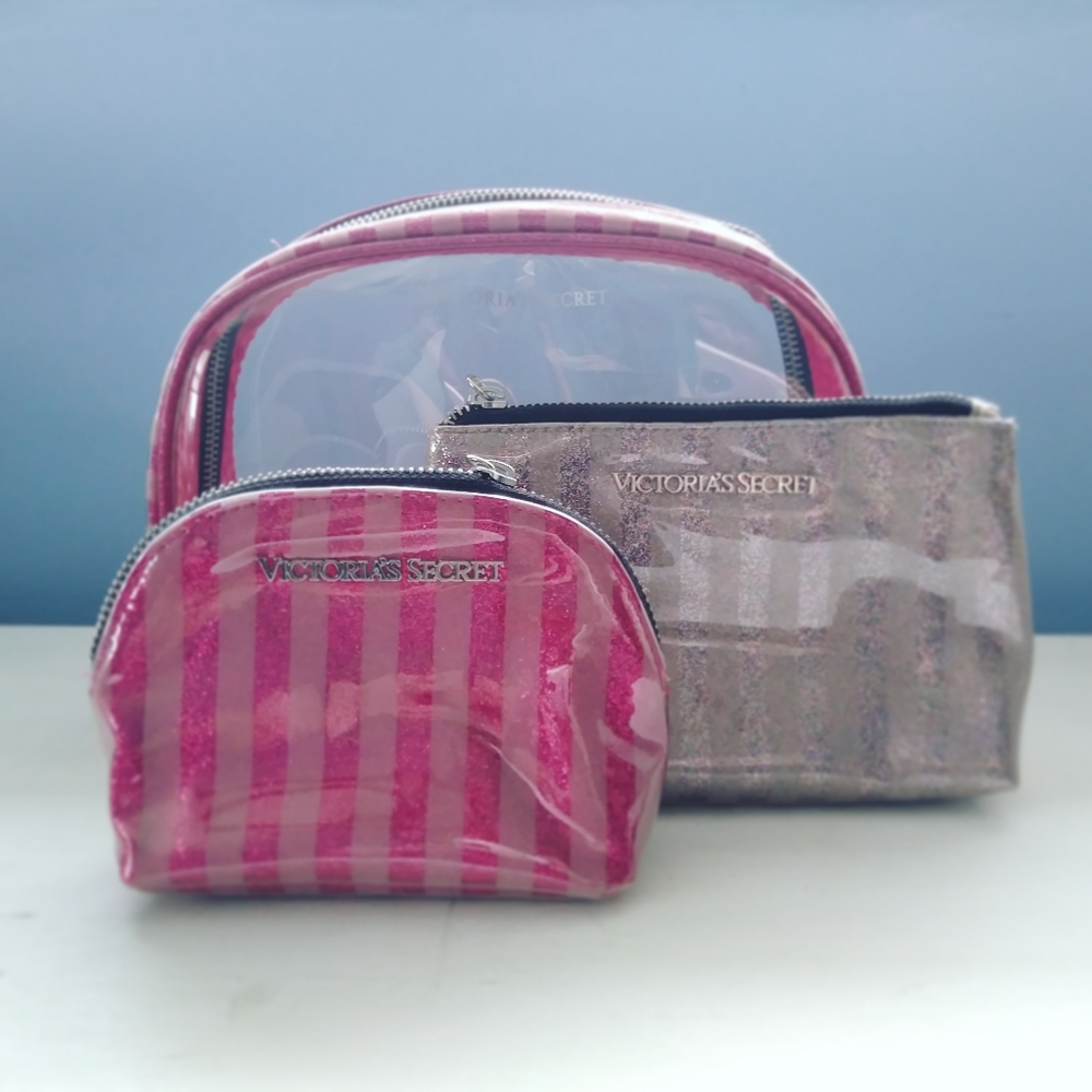 🔥 Victoria's Secret 3 Piece Makeup Bag Set